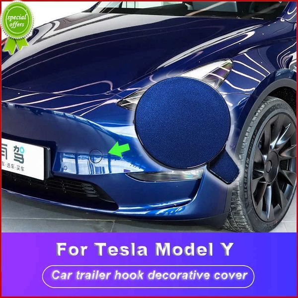 Nouvelle voiture crochet de remorquage housse de protection coque décorative remplacer barre trou de remorquage pour Tesla modèle Y 2021 Auto extérieur produit accessoires