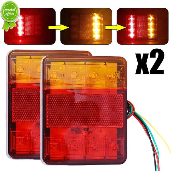 Nueva luz trasera para camión de coche, luces de señal de giro traseras impermeables, luz de freno roja amarilla para camiones, remolques, luces traseras