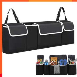 Nouveau sac de rangement de siège arrière de voiture organisateur de coffre de voiture sacs de rangement de siège arrière réglable multi-usage Oxford organisateurs de dossier de siège automatique