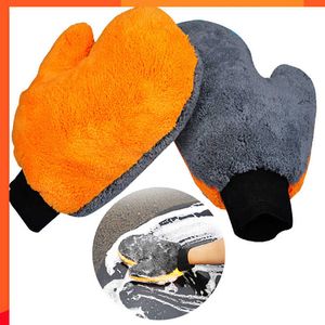 Nieuwe carwashhandschoenen microvezel koraal fleece reiniging wasgereedschap dikke doek doek automatisch verzorging dubbele gezichtshandschoen reinigingswant