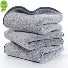 Nouvelle serviette de lavage de voiture serviette en microfibre 75x35 cm d'épaisseur en peluche soins de voiture détaillant Super Absorption véhicule corps entier accessoires de lavage de voiture