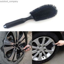 Nouvelle brosse de roue de voiture, outil de lavage de jante de pneu, brosses de nettoyage de pneus de véhicule, noir, entretien automobile, accessoires de voiture