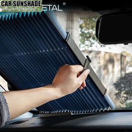 Nieuwe Auto Voorruit Zonnescherm Rekbaar Voorruit Gordijn voor Auto 6 Zuignappen Dikker Aluminiumfolie Reflecteren UV Zonnescherm cover