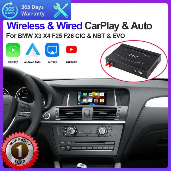 Nuevo Módulo CarPlay inalámbrico de coche para BMW CIC NBT EVO System X3 F25 G01 X4 F26 2014-2016 con Android Auto Mirror Link AirPlay