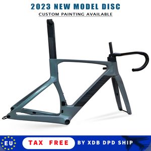 Nouveau feuille de vélo de route en carbone T1000 UD Bicycle de course Disc Disc Disc Cadre de carbone avec poignée fabriquée à Taiwan XDB DPD Ship
