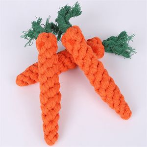 Nouveau carotte chien jouets chat animal de compagnie coton imiter tressé tissé os corde noeud jouet animaux dents résistant à mordre jouets dc429