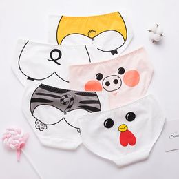 Nouvel dessin animé Animaux imprimés sous-vêtements sans couture Femmes sexy pour la menstruation fille confortable Briefs Lingerie Tanga