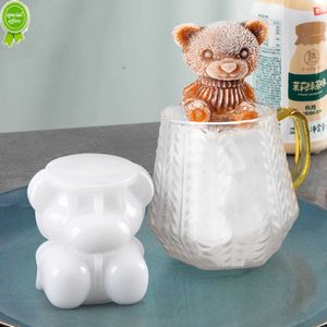 New Cartoon Bear Ice Ball Maker Food Grade Silicone Cocktail Whisky Drink Coffee Ice Cube Mold DIY Ice Round Mold Kitchen Tool