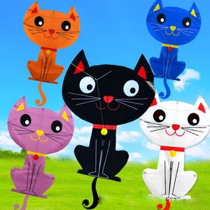 Nieuwe cartoon kat vliegeren Sky Series vliegers schattig dier eenvoudig te monteren kleurrijke kleur bijpassende vliegers voor volwassenen en kinderen