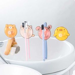 Nouveau dessin animé poussin lapin chaton ours Animal porte-brosse à dents mural antibactérien brosse à dents support de rangement salle de bain organisateur