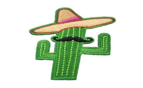 Nuevo dibujos animados de hierro bordado Cactus Cactus en parches para ropa Coser la aplique personalizada de bricolaje 1086702