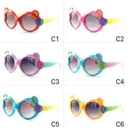 Lunettes de soleil de dessin animé pour enfants, monture à griffes de petit ours, mignonnes lunettes de soleil UV400 colorées, 6 couleurs