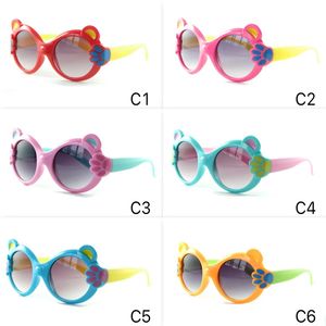 Gafas de sol de dibujos animados para niños, montura de garra de osito, gafas de sol lindas para niños, gafas coloridas UV400, 6 colores