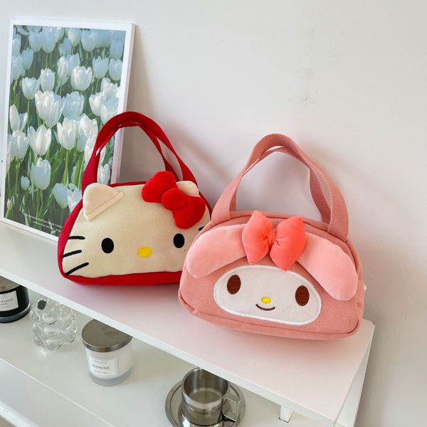 Nuevo bolso de maquillaje de felpa de dibujos animados, venta al por mayor, juguete de regalo de peluche con melodía bonita a la moda