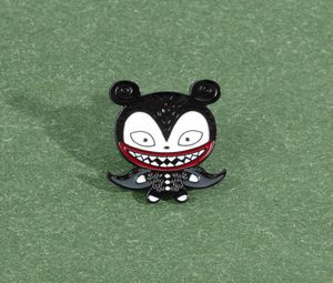 Nouveau dessin animé Punk manteau sombre fantôme Clown grande bouche souris émail personnage d'animation broche enfant Denim vêtements revers pendentif bijoux G7704199