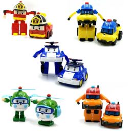 Nouveau dessin animé Robocar Poli Figures Action Transformation Anime Mandon Modèle Modèle de voiture Airplane Gift Toys Robots pour enfants