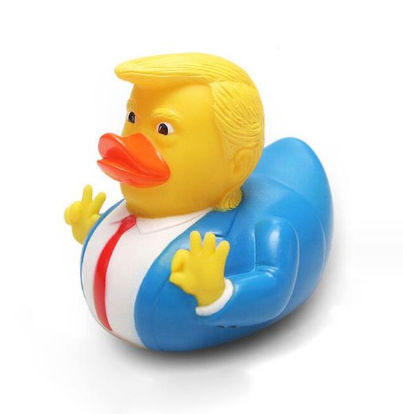 Pato de dibujos animados Trump para baño, ducha de agua flotante, presidente de EE. UU., pato de goma, juguete de agua para bebé, pato para ducha, flotadores de juguete para baño para niños
