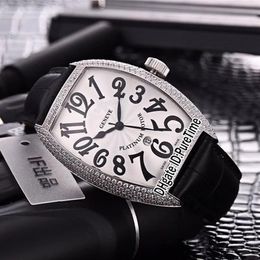 Nuevo Casablanca 8880 C DT Acero Plata Diamante Bisel Esfera plateada Japón Miyota 8215 Reloj automático para hombre Correa de cuero negro Relojes 241S