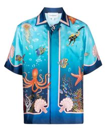 Nouvelle chemise en soie CASABLANCA Ocean World Submarine Print Shirt Loose Hawaiian American Style Shirts