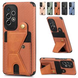 Nieuwe hoesjes Koolstofvezel Portemonnee Flip Kaarthouder Telefoonhoesje voor Samsung Galaxy S21 S23 FE S22 Plus Note 20 Ultra A52s A53 A14 5G Leer iphone 15 14 13 12 11 pro max