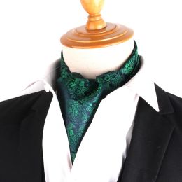 Nouvelle cravate de cajou pour hommes mariage Cravat formel Ascot Scrunch Self British Gentleman Polyester Paisley Neck Tie Luxury Bandana Tie