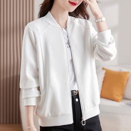 Nueva chaqueta de béisbol informal, Chaqueta corta para mujer, chaqueta deportiva holgada de principios de otoño, cárdigan, top versátil y ajustado