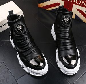 Nouvelles bottes décontractées chaussures plates Makasin pour hommes High Top Rock Hip Hop