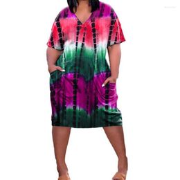 Nouveau Robes décontractées robe de soirée de poche élégant été Vintage robe d'été col en v plage africaine femmes imprimer Midi bohème plage