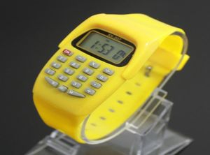 Nieuwe informele mode sporthorloge voor mannen vrouwen Kid kleurrijke elektronische multifunctionele calculator Watch Jelly Watch3653018