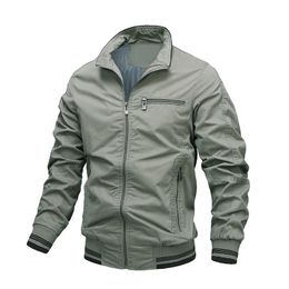 Nieuwe casual jas mannen herfst winter lange mouw jas leger bomber jassen honkbaljack bovenkleding overjas jongens