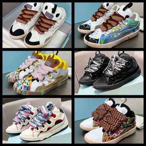 NOUVEAU Casual Lavin Cuir Curb Designer Chaussures Femmes Extraordinaire Casual Sneaker Veau Caoutchouc Nappa Platformsole Lanvinlies Baskets