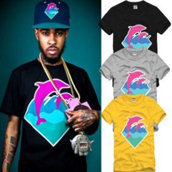 Nuevos hombres casuales Ropa de moda Pink Dolphin Camisetas para hombres Camisetas de hip hop Venta al por mayor S-3XL envío gratis