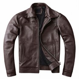 Nouveau Casual véritable peau de vache véritable veste en cuir hommes minces vêtements pour hommes printemps automne vêtements de vache pour hommes taille asiatique 6XL t1pX #