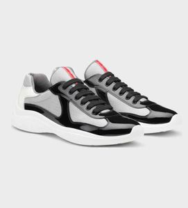 Nieuwe Casual Runner Sports Shoes America Cup Low Top Sneakers schoenen Men Rubber Sole Fabric Patent Leather Heren Groothandel korting Trainer met doos