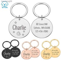 Nieuwe kat hond ID tag aangepaste gratis gravure gepersonaliseerde halsband huisdier charme naam hanger bot ketting kraag puppy DIY accessoire L230620