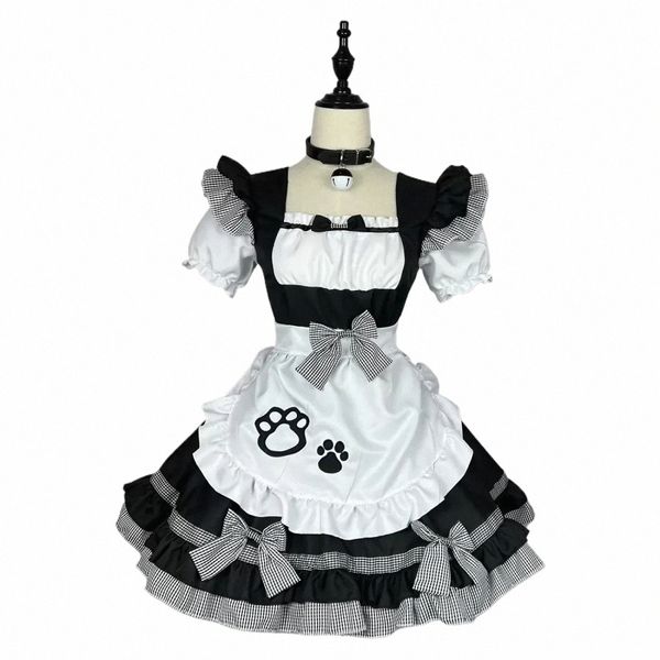 Nouveau Cat Girl Maid Costume COSPLAY Costume de femme Japonaise Mignonne Maid Noir et Blanc Classique Maid I11h #