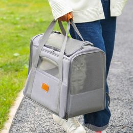 Nuevo bolso saliente para gatos, portátil y plegable, de gran capacidad, bolso saliente para gatos, transpirable, con un hombro, bolsa portátil para mascotas 240315