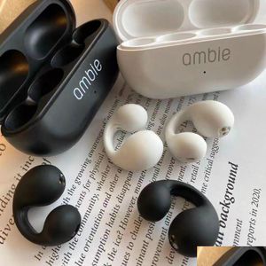 Nieuwe oortelefoons voor mobiele telefoons voor ambie sound oordebouwen oorbotgeleiding oorbel draadloze bluetooth auricares headset tws sport e dhpj0