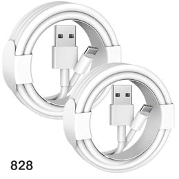 Câbles téléphoniques de 1 m de qualité à haute vitesse pour le câble de chargeur Micro USB Type C Câble pour Android Samsung S8 S9 828D