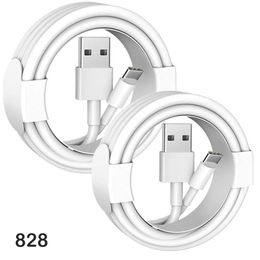 Hoge snelheid Kwaliteit 1m 3ft Telefoonkabels voor Micro USB -laderkabel Type C -kabel voor Android Samsung S8 S9 828D