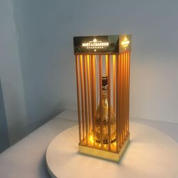 Nieuwe Champagne Cage LED Display VIP Acryl -fles Presentator voor nachtclub lounge bar feest bruiloft evenement decoratie Supplies296K