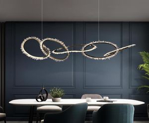 Nieuwe kroonluchter Strip Art Creative Branch Living Room American Dining Room Lamp Crystal Decorative Lighting1486504