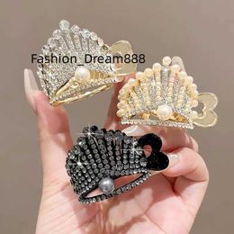 Nuevo Charm Barrette Full Rhinestone Crown Metal Cangrejo Claw Clip para mujeres niñas boda accesorios para el cabello