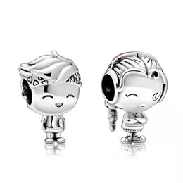Nieuwe Charm Boy and Girl Beads Silver Charm Beads Fit voor DIY Armband Bead voor Bangle Snake Chain DIY Sieraden Accessoires