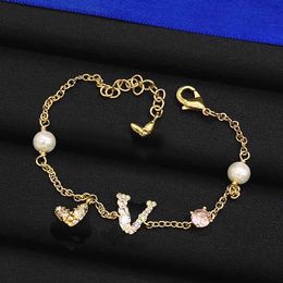 Nouvelle marque de charme Bracelets de luxe Bracelet de créateur perle cristal Bracelet collier de mariage un cadeau de bijoux de haute qualité
