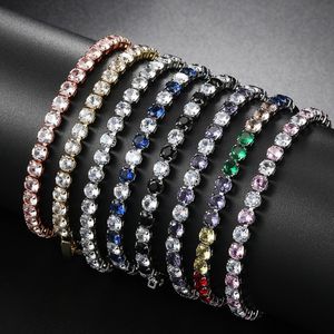 Nouveau Charmant Bracelet Femme Plaqué Or Blanc 18 Carats Bling Bling CZ Tennis Bracelet Chaînes pour Filles Femmes Joli Cadeau pour Ami