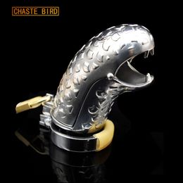 Nieuwe Kuis Vogel NIEUWE Rvs Apparaat Snake-Head snake ring Chastity Cock Cage Penis Ring Volwassen Sexy speelgoed A304