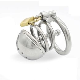 Nouveau Chaste Bird Nouveau! Dispositif de chasteté masculine en acier inoxydable avec cathéter Cock Cage Virginity Lock Penis Ring Penis Lock Cock Ring A087