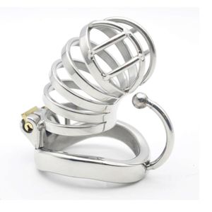 Nueva castidad masculina de acero inoxidable pájaro casto jaula grande para pene con dispositivos de anillo de arco Base anillos para pene juguetes atractivos para adultos C274