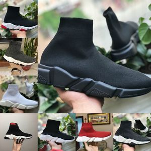 Nieuw Parijs Speed ​​Trainer Runner Sock Clear Sole Gypsophila Triple Black Green Platform Red Flat Mannen Dames Stretch Brei Running Schoenen Sneakers